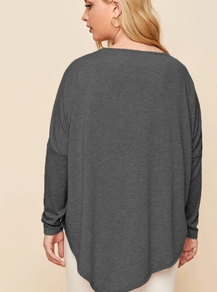 SHEIN Drop Shoulder Bandana Hem T-shirt - Picture 2 of 10